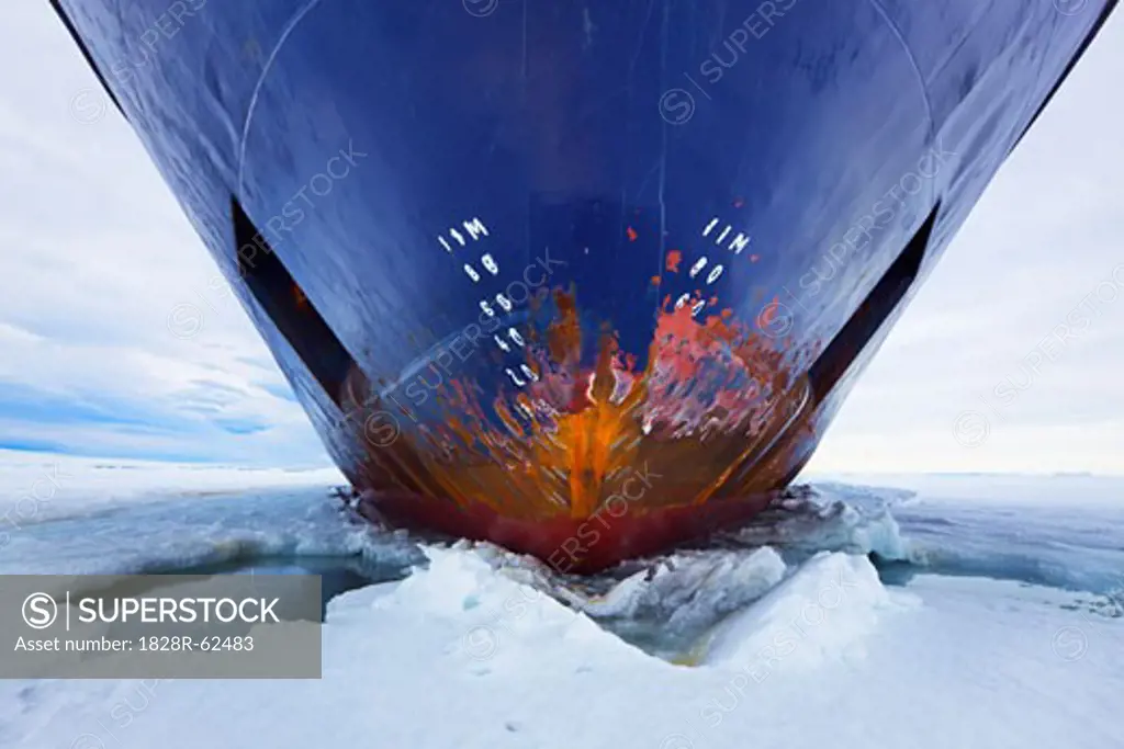 Icebreaker Ship in Pack Ice, Snow Hill Island, Antarctic Peninsula, Antarctica