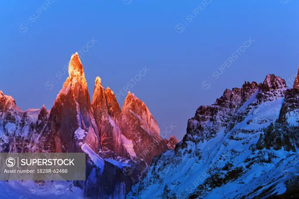 Cerro Torre at Sunrise, Mount Fitzroy, El Chalten, Los Glaciares National Park, Santa Cruz Province, Patagonia, Argentina