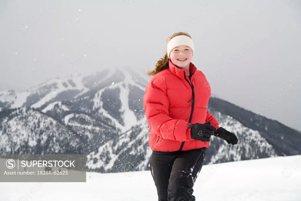 Teenage Girl, Mount Baldy, Sun Valley, Idaho, USA