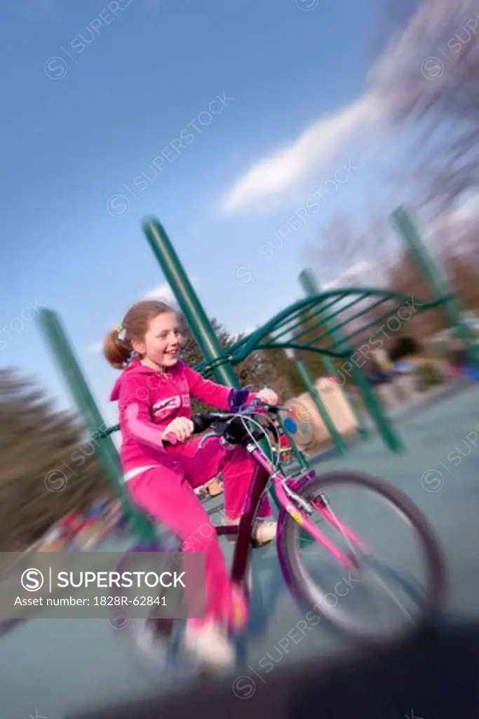 Girl Riding Bike, Bethesda, Maryland, USA