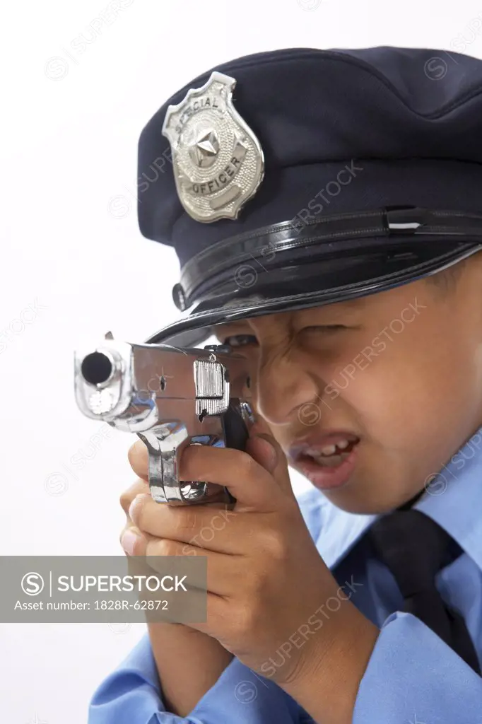 Boy Dressed as Police Officer   