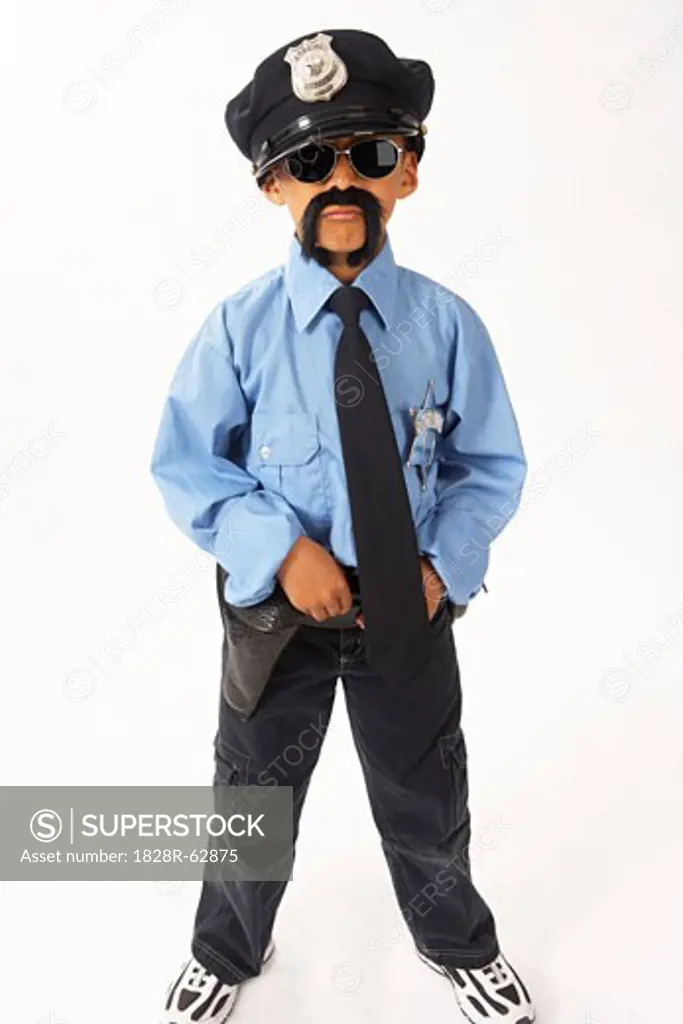 Boy Dressed as Police Officer   