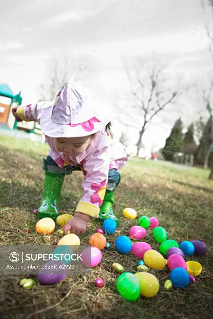 Girl on Easter Egg Hunt