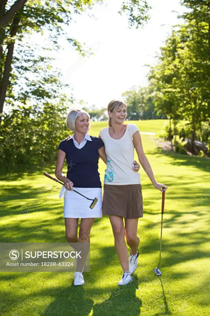 Mother and Daughter Golfing