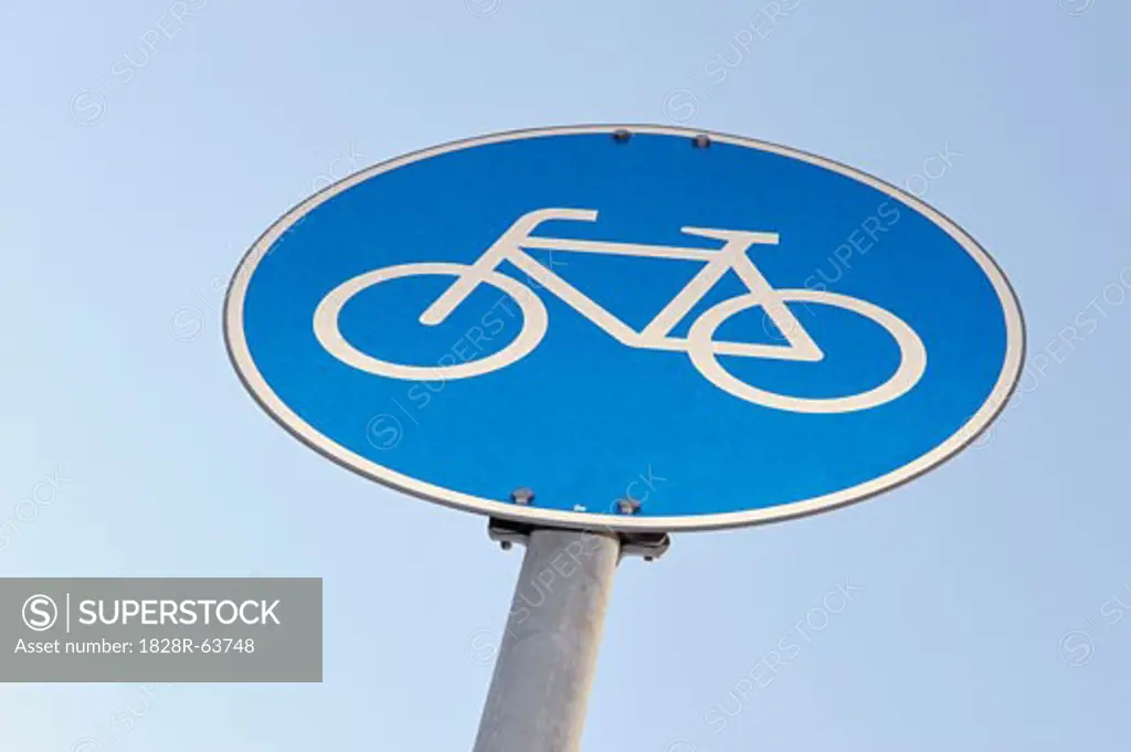 Skyscraper and Bicicle Sign, Frankfurt, Hesse, Germany