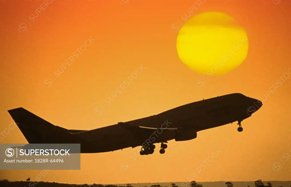 Boeing 747 at Sunset
