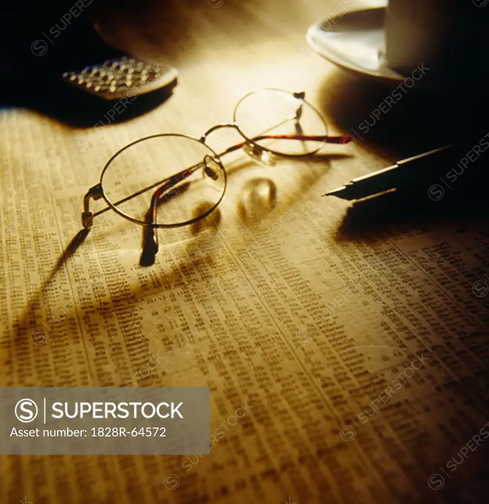 Finance Still Life, Spectacles on Stock Listings