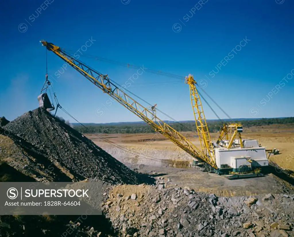 Black Coal Mining, Dragline Removing Overburden, Australia