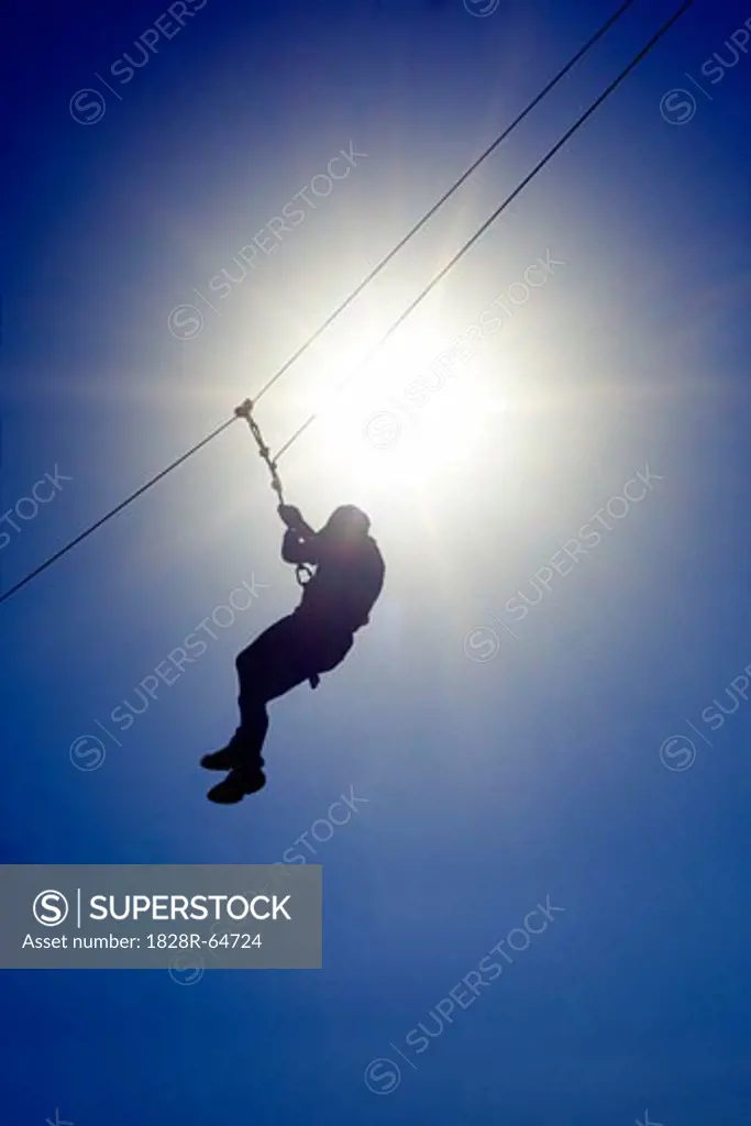 Man on a Zip Line, Brisbane, Queensland, Australia