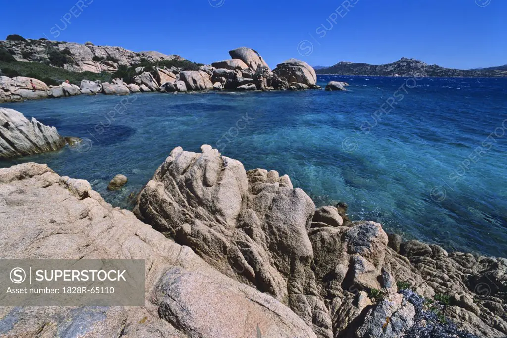 Shoreline, Santo Stefano, Maddalena Archipelago, Sardinia, Italy