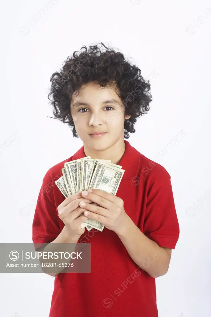 Little Boy Holding Cash