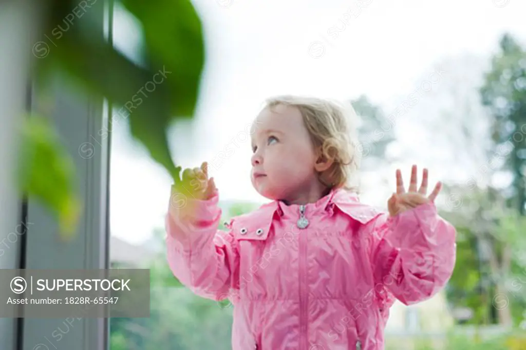 Little Girl Standing at the Window