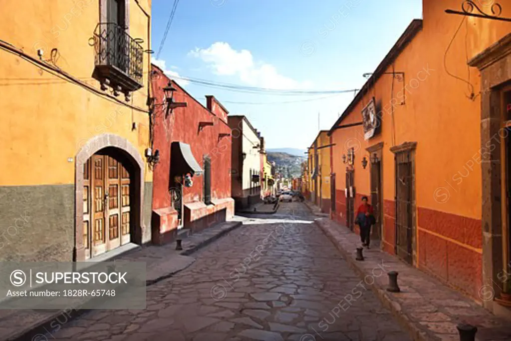 Cobblestone Streets of San Miguel de Allende, Guanajuato, Mexico                                                                                                                                        