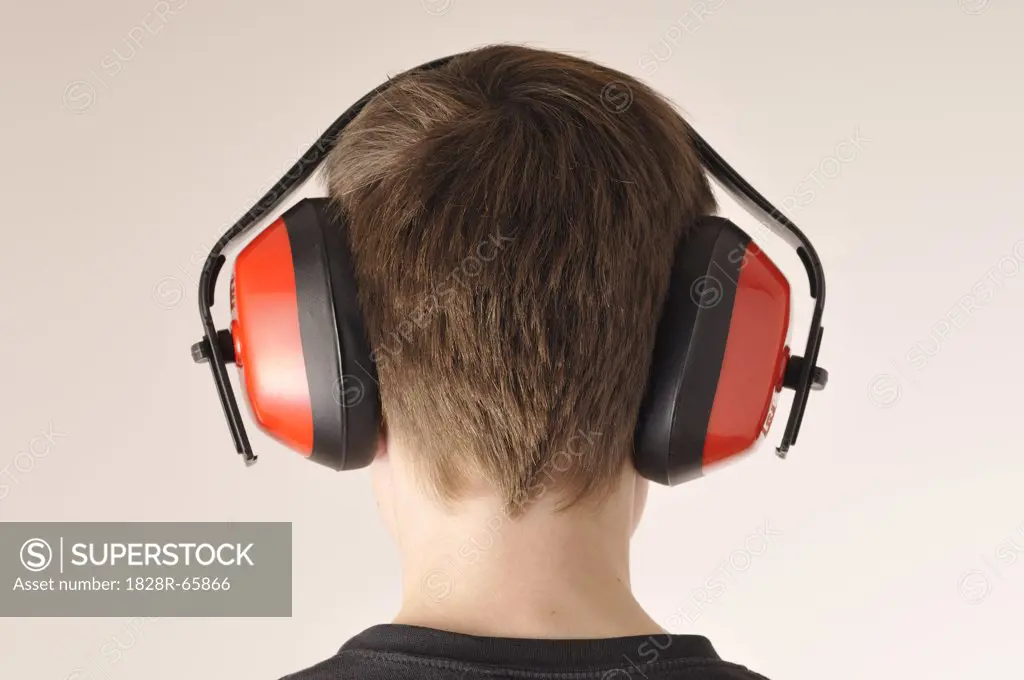 Boy Wearing Antinoise Headphones