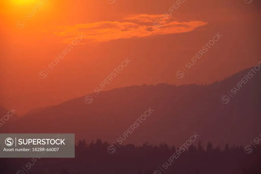 Sunset, Fraser Valley, British Columbia, Canada