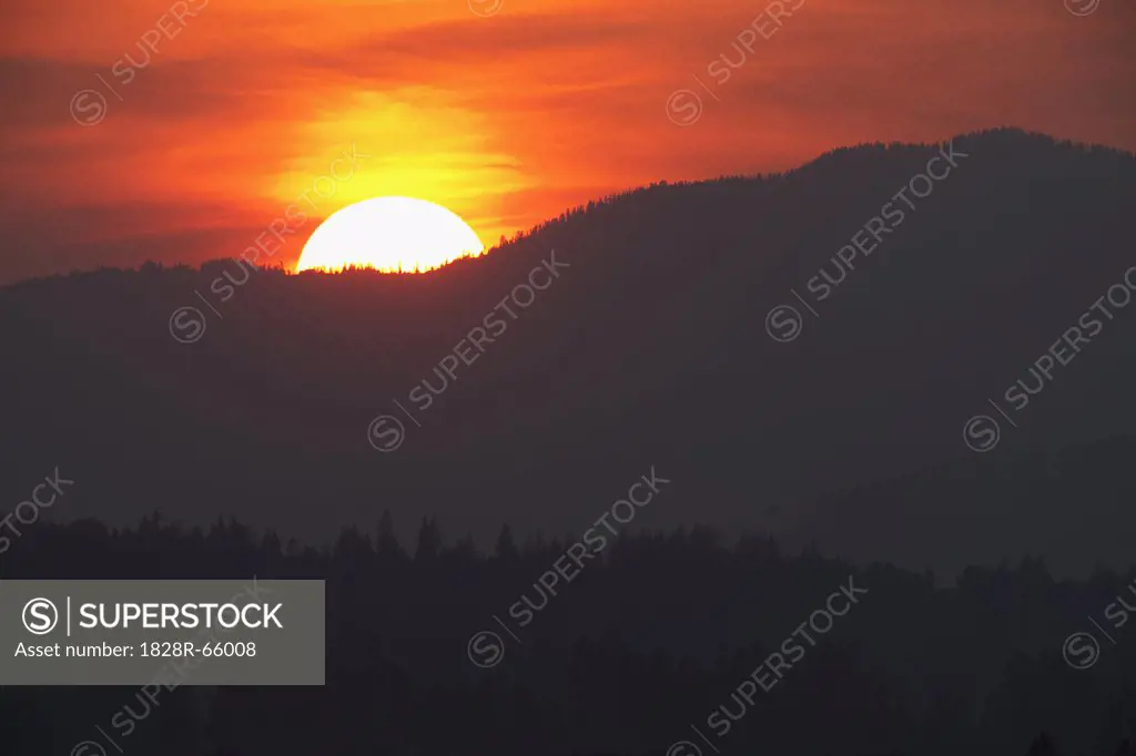 Sunset, Fraser Valley, British Columbia, Canada