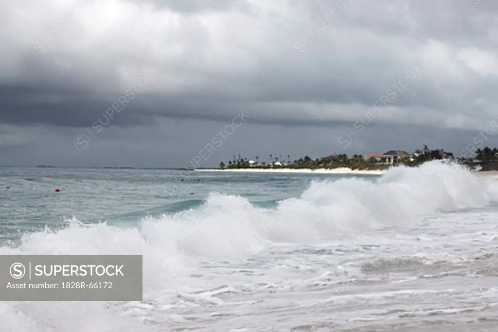 Waves Crashing on Beach, Paradise Island, Bahamas