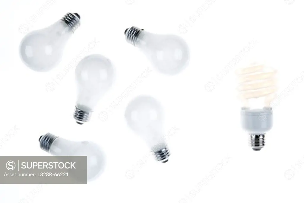 Compact Fluorescent Lightbulb with Incandescent Lightbulbs