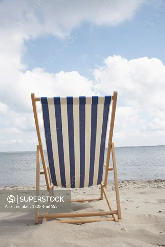 Butterfly Chair on Beach, Loekken, Jylland, Denmark