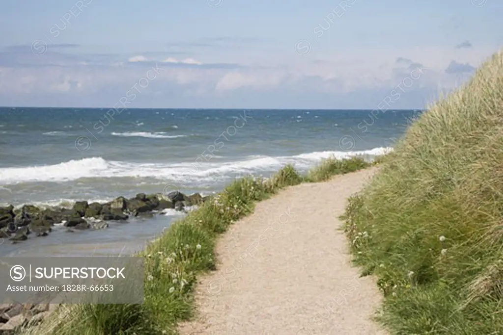 Path along Shore, North Sea, Loenstrup, Jylland, Denmark