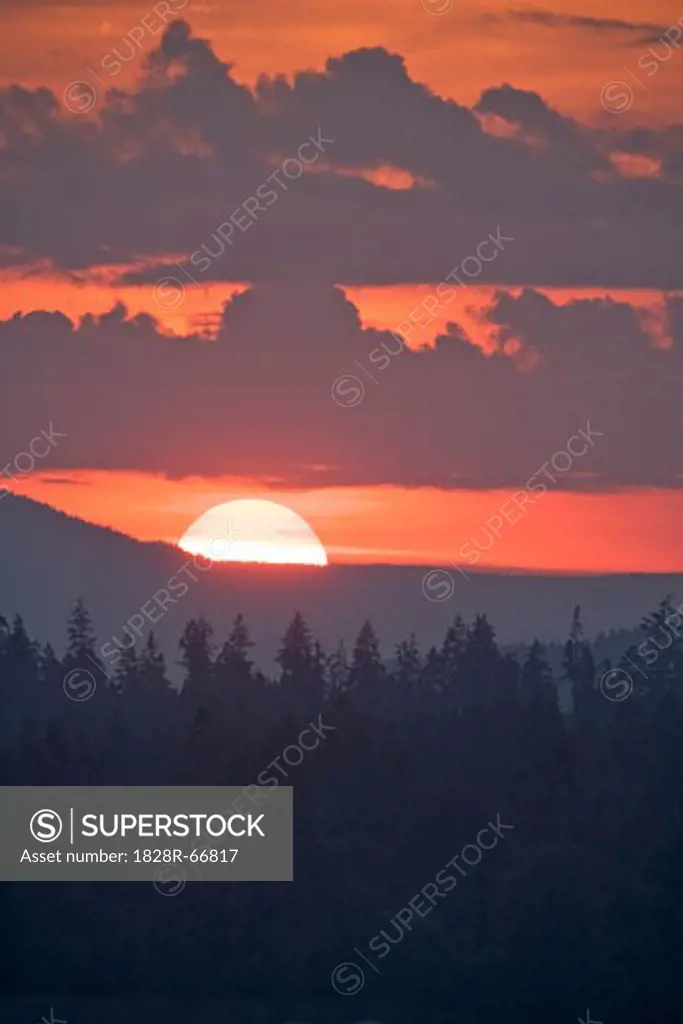 Sunset Over Mountain