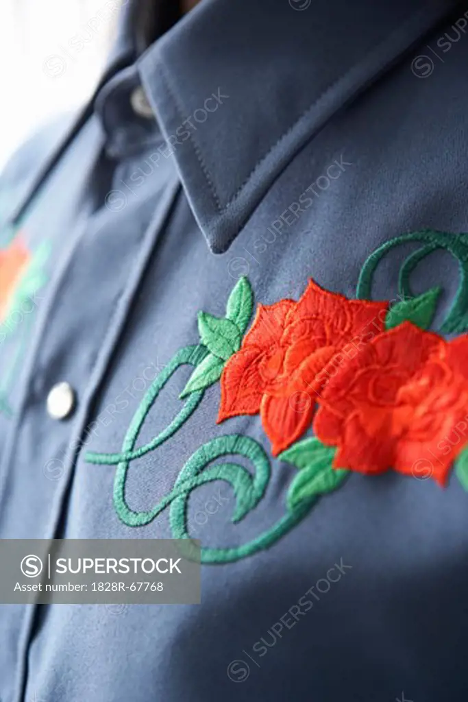 Detail of Embroidery on Cowboy Shirt
