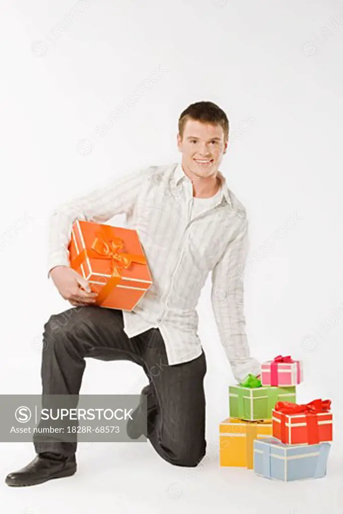 Man Holding Gifts