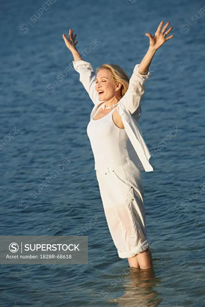 Woman Standing in Lake, Florida, USA