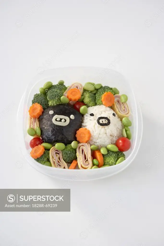 Seaweed and Rice with Vegetables in Container