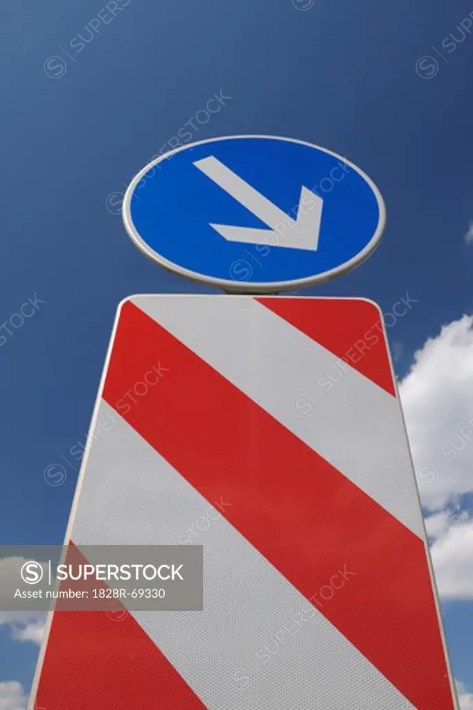 Pass on the Right Traffic Sign, Bavaria, Germany