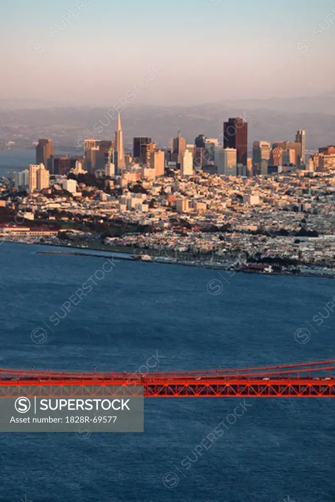 View of San Francisco and the Golden Gate Bridge From Marin Headlands, Marin County, California, USA