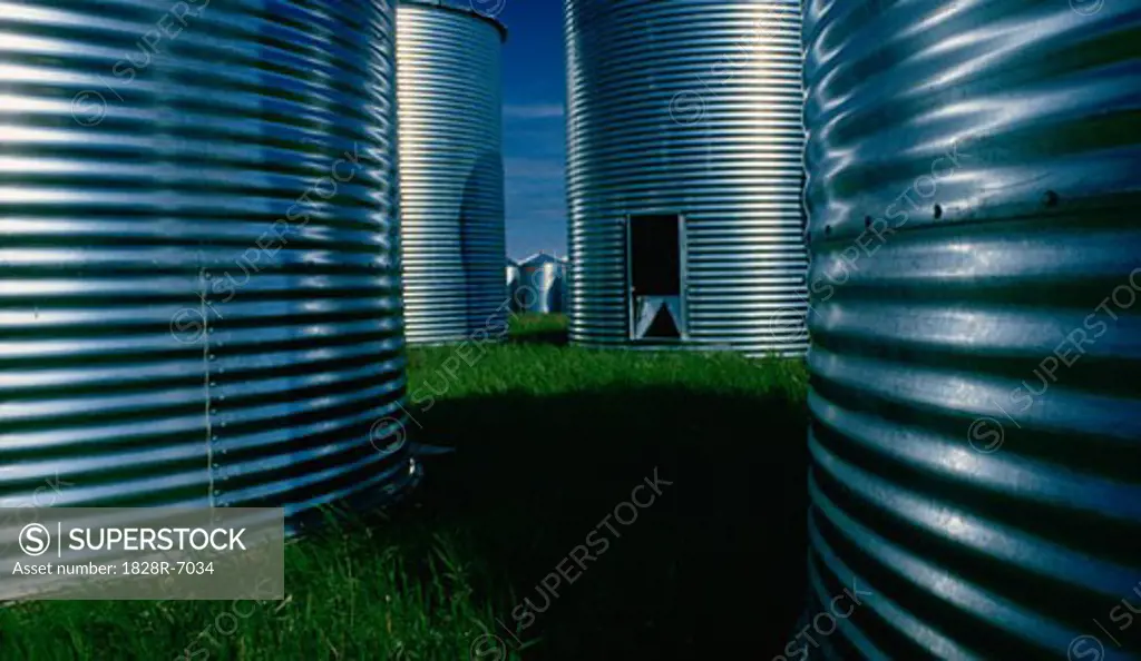 Grain Bins, Westlock, Alberta, Canada   