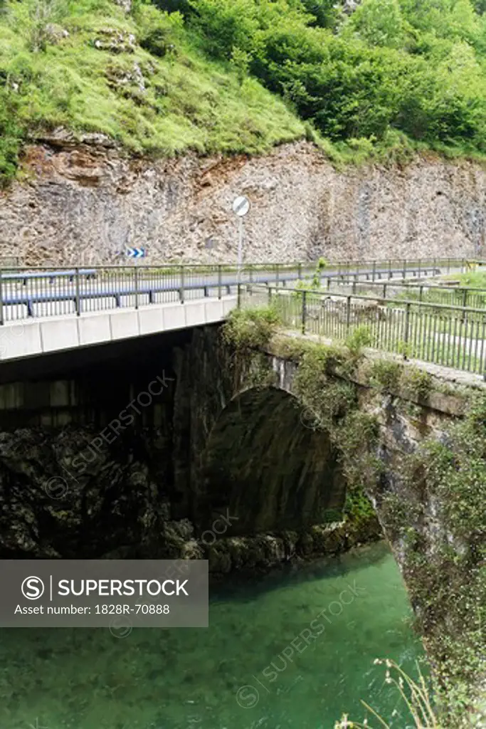 Bridge Over Cares River, Picos de Europa, Asturias, Spain