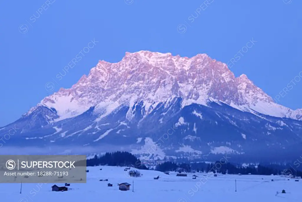 View of Zugspitze. Ehrwald, Tyrol, Austria