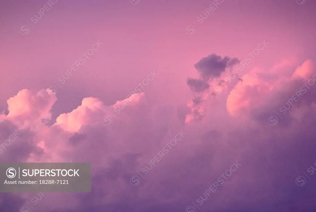 Sunset, Cumulus Clouds   