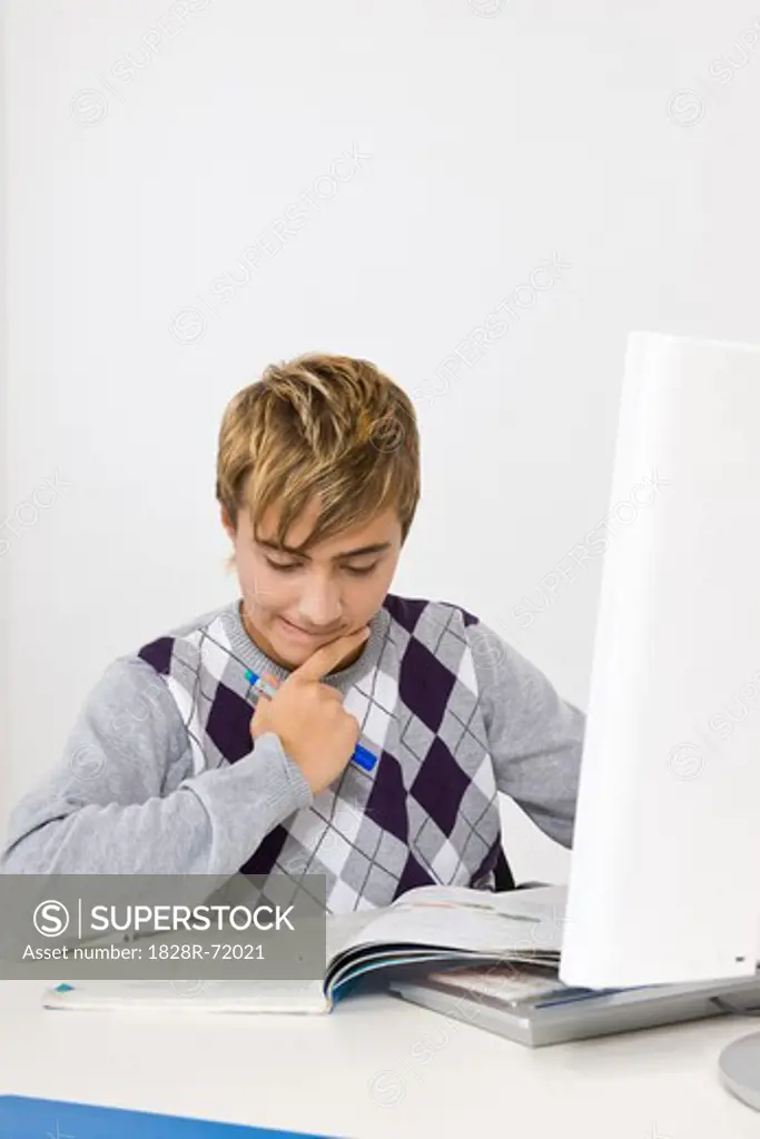 Teenage Boy Doing Homework