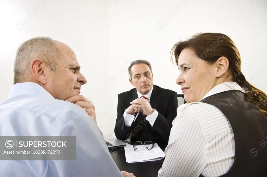 Couple in Consultation with Businessman