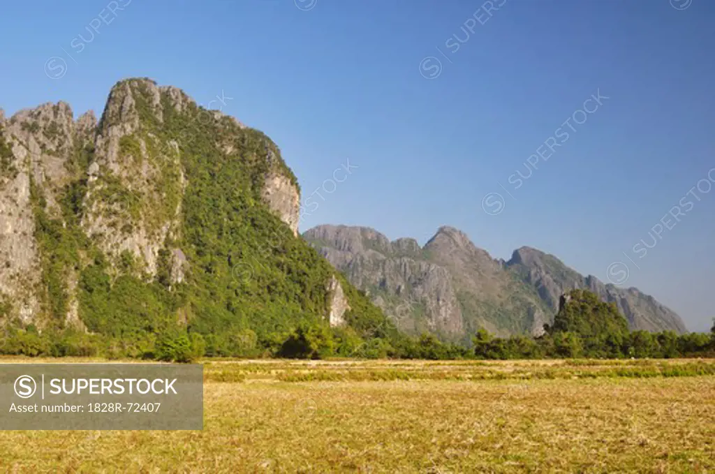 Limestone Karst Mountains, Vang Vieng, Vientiane Province, Laos
