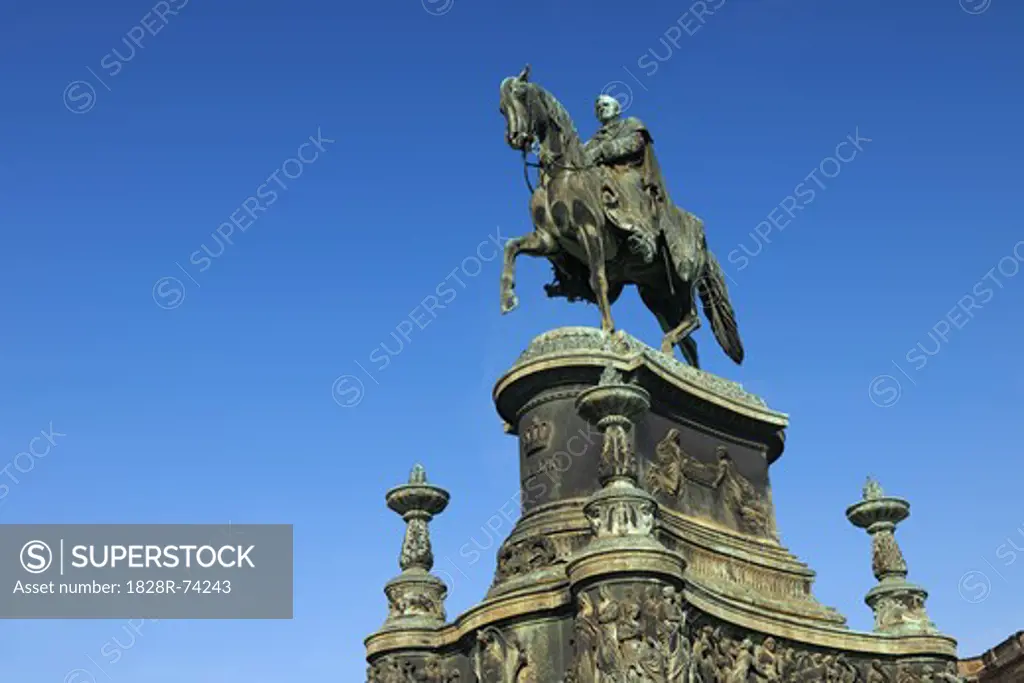 Statue of King Johann von Sachsen, Theaterplatz, Dresden, Saxony, Germany