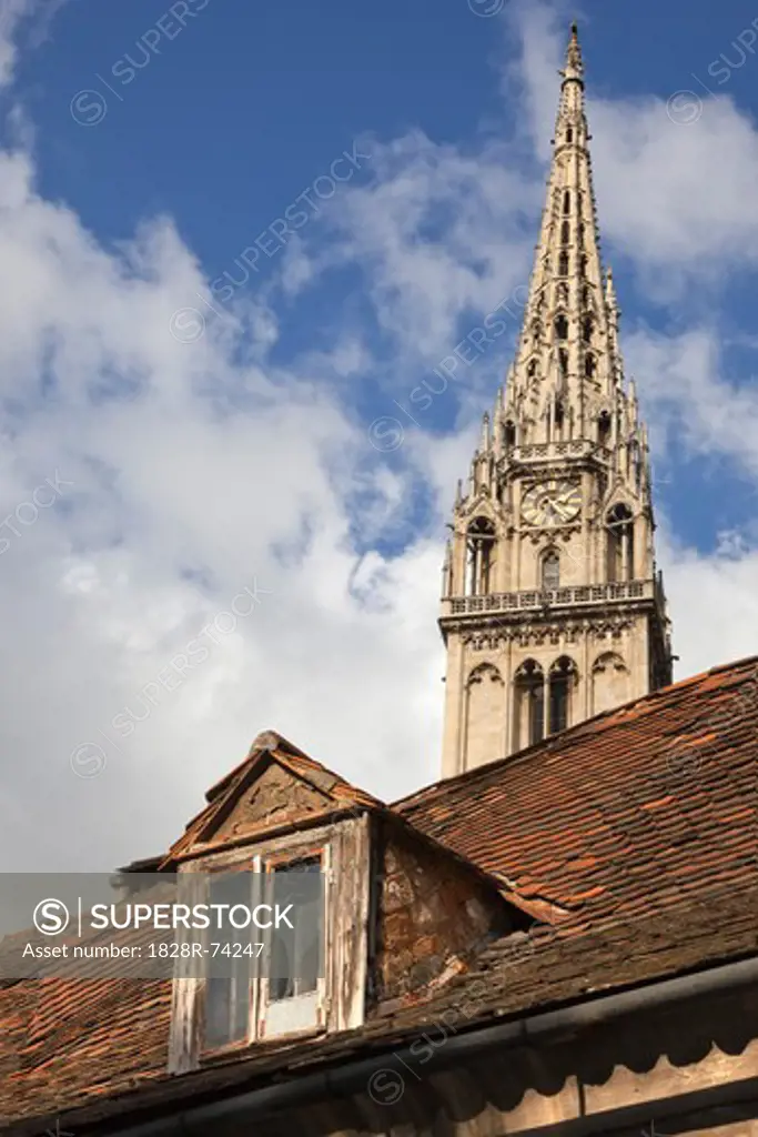 Zagreb Cathedral and Old Roof, Zagreb, Croatia