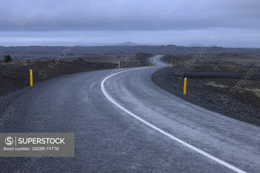 Empty Road, Grindavik, Rekjanes Peninsula, Iceland