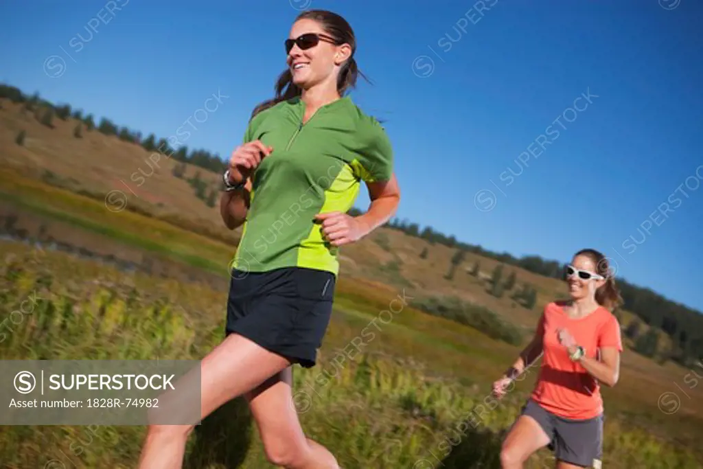 Two Women Jogging, Near Steamboat Springs, Colorado, USA