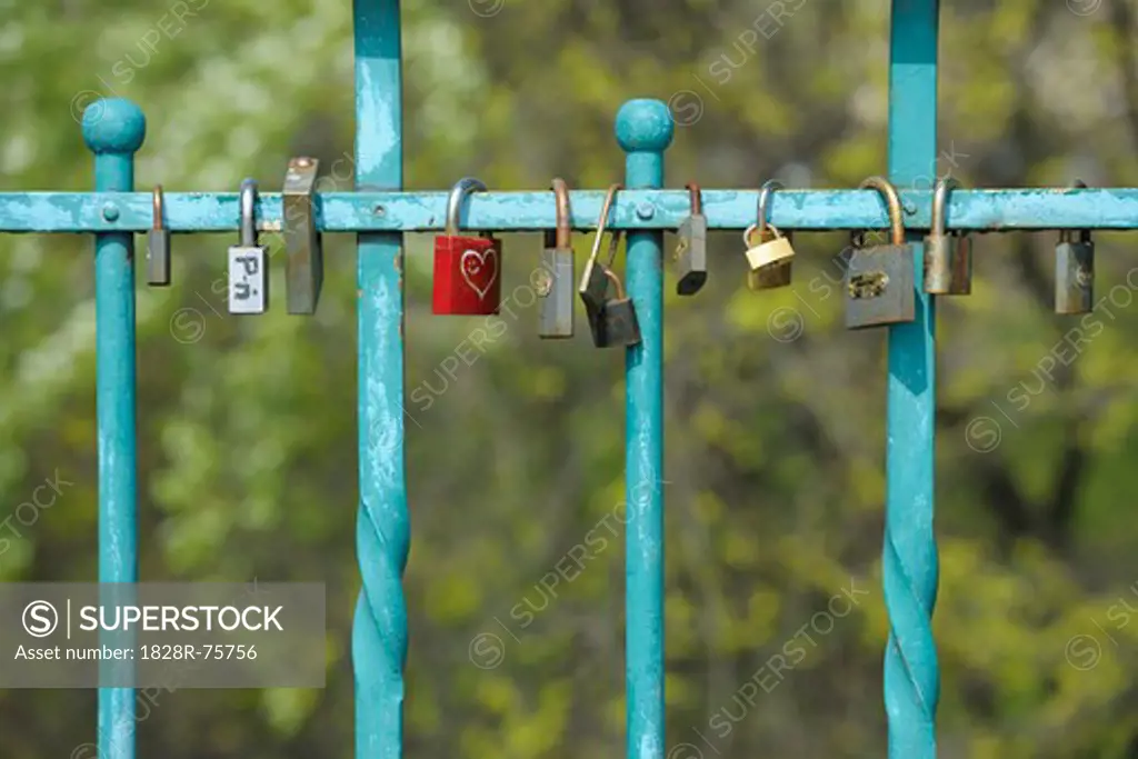Close-up of Locks of Love, Wroclaw, Lower Silesian Voivodeship, Poland