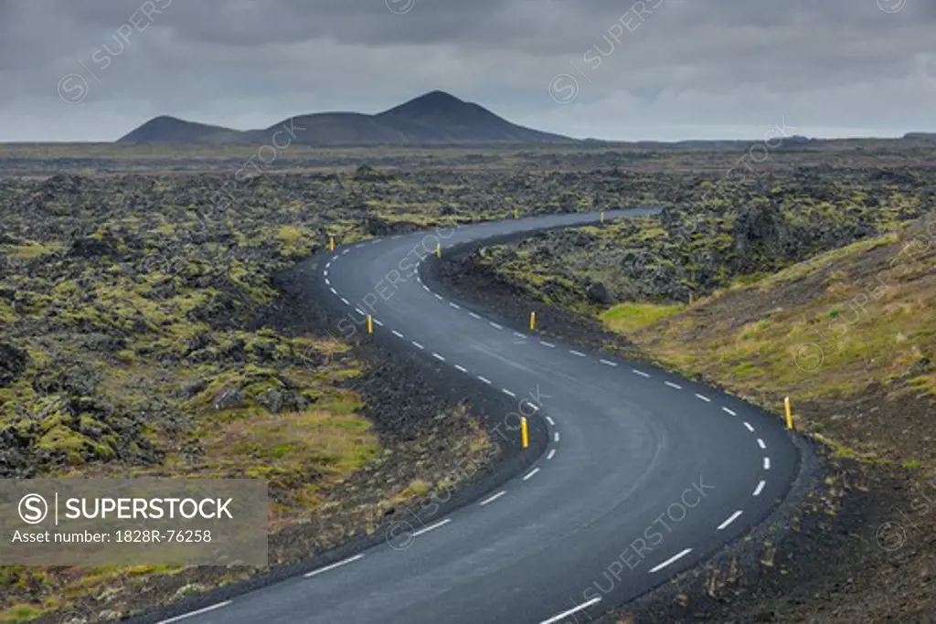 Empty Road, Grindavik, Rekjanes Peninsula, Iceland