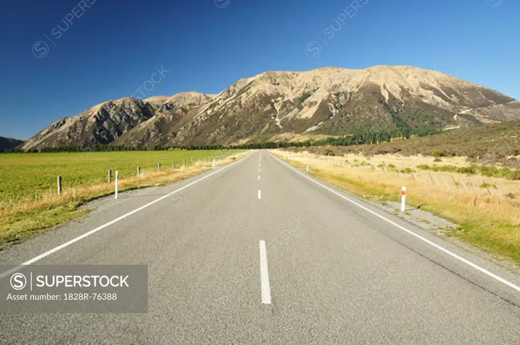 West Coast Road near Lake Pearson, Canterbury High Country, South Island, New Zealand