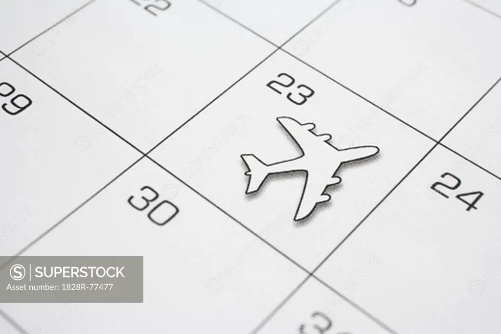 Calendar with Airplane on the 23rd