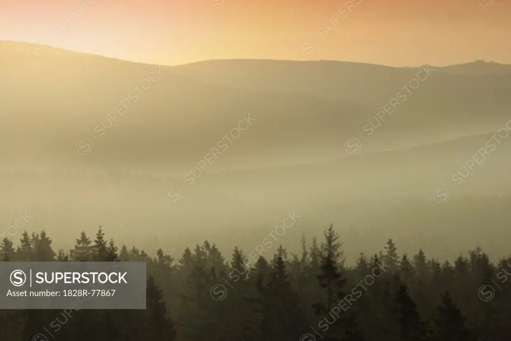 View From Achtermann Summit, Harz National Park, Lower Saxony, Germany