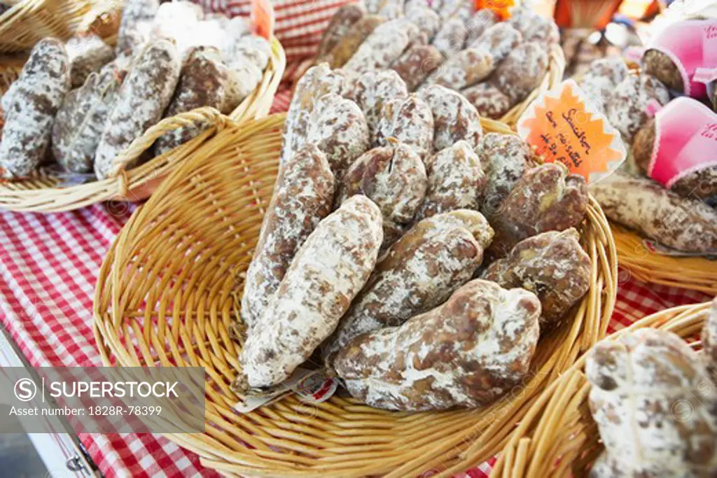 Baked Goods at Market, Carcassonne, Aude, Languedoc-Roussillon, France