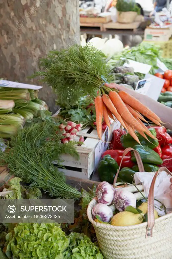 Vegetables at Market, St Tropez, Var, Provence, Provence-Alpes-Cote d'Azur, France