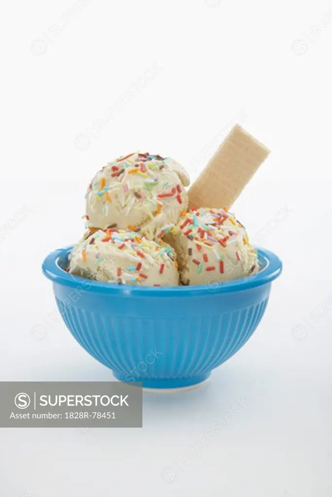 Bowl of Vanilla Ice Cream With Sprinkles